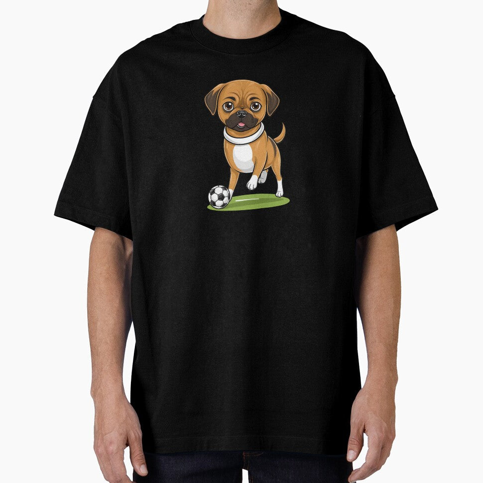 Soccer/Football Puggle by Ben Del Vacchio - Adult & Kids T-Shirts, Sweatshirts & Hoodies apparel design preview 1