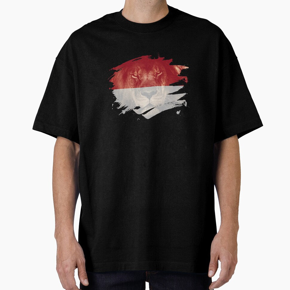 Indonesia Flag African Lion Picture by ockshirts - Adult & Kids T-Shirts, Sweatshirts & Hoodies apparel design preview 1