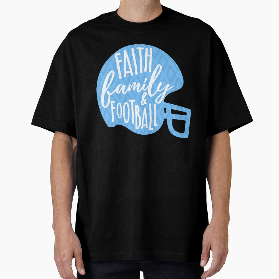 Faith Family Football T-Shirt - Fun Novelty Design Unisex - T-Shirt, Sweatshirt, Hoodie