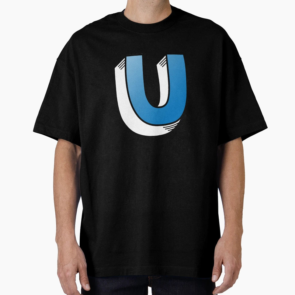 Letter U Blue T-Shirt - Minimalist Print Men Women - T-Shirt, Sweatshirt, Hoodie