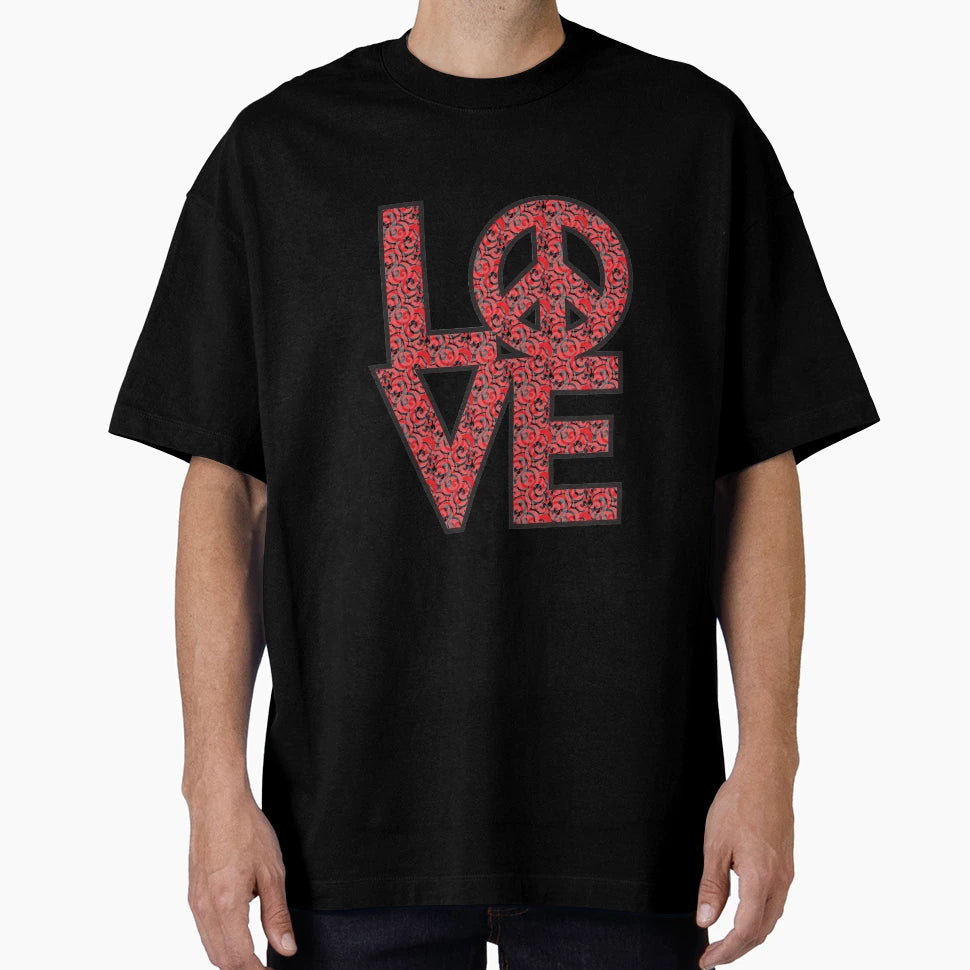 Decorated Peace And Love T-Shirt - Fun Novelty Design for Adults - T-Shirt, Sweatshirt, Hoodie