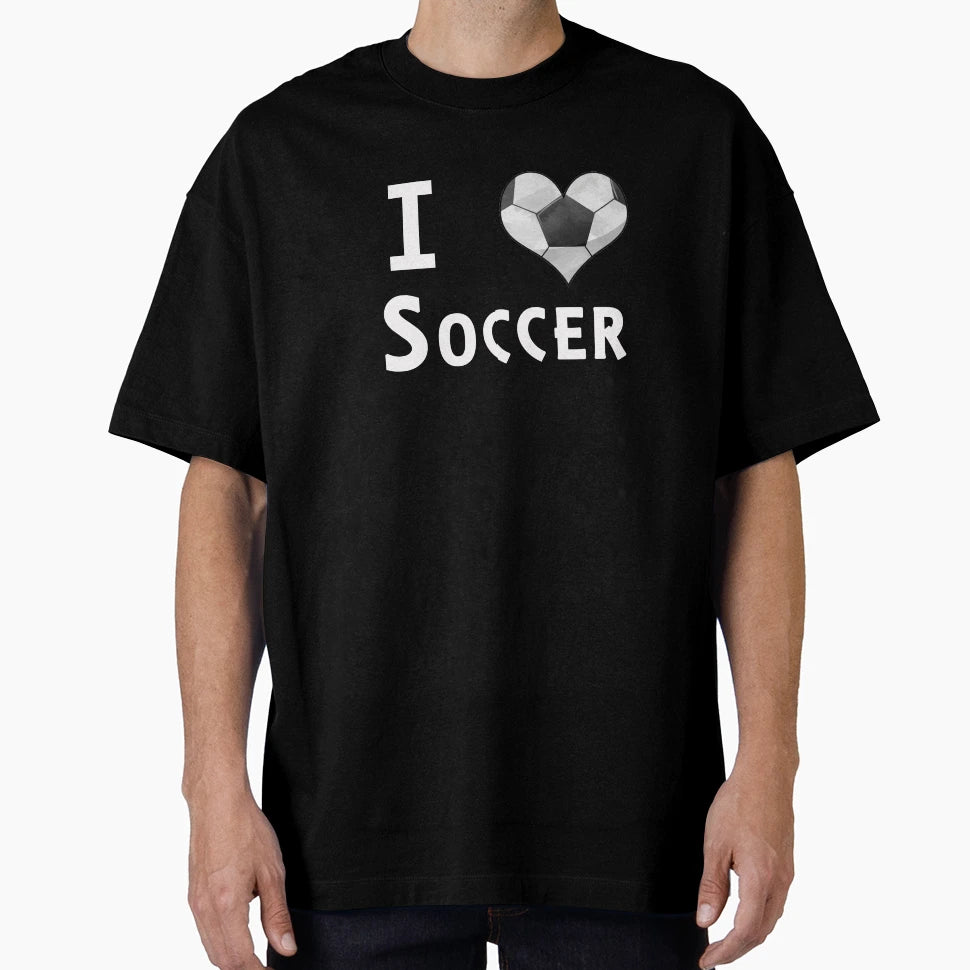 I Love Soccer Football Heart Ball Fan T-Shirt - Trendy Graphic for Adults - T-Shirt, Sweatshirt, Hoodie