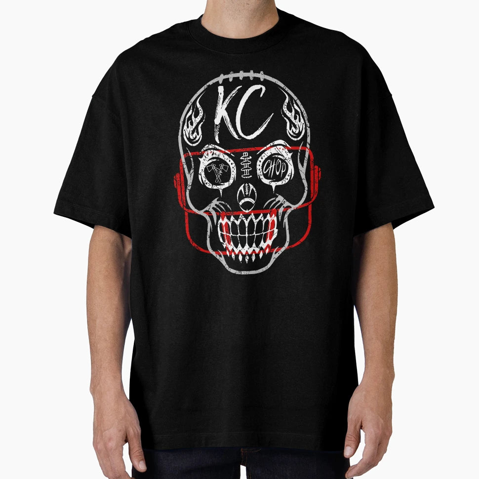 Kansas City Chiefs Sugar Skull Fan T-Shirt - Novelty Apparel Men Women - T-Shirt, Sweatshirt, Hoodie