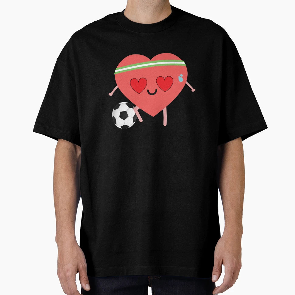 Soccer Heart Emoji T-Shirt - Casual Everyday Wear Men Women - T-Shirt, Sweatshirt, Hoodie