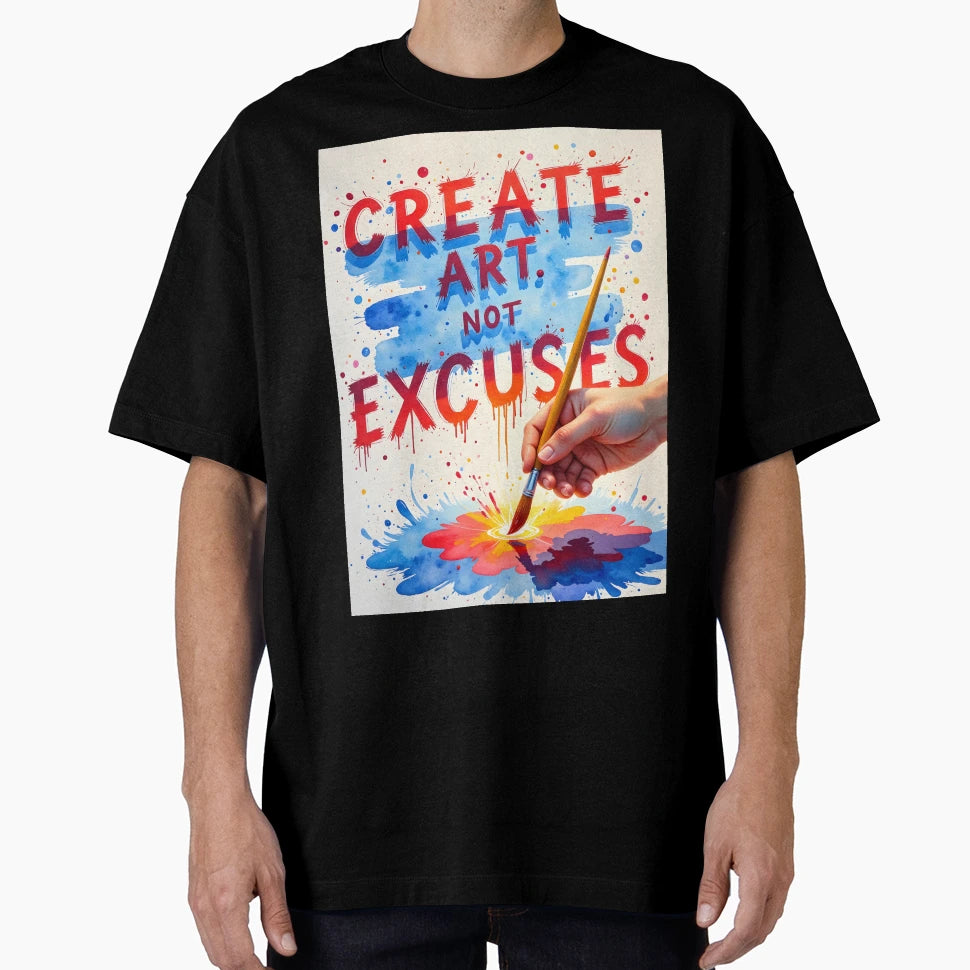 Create Art Not Excuses T-Shirt - Fun Novelty Design Men Women - T-Shirt, Sweatshirt, Hoodie