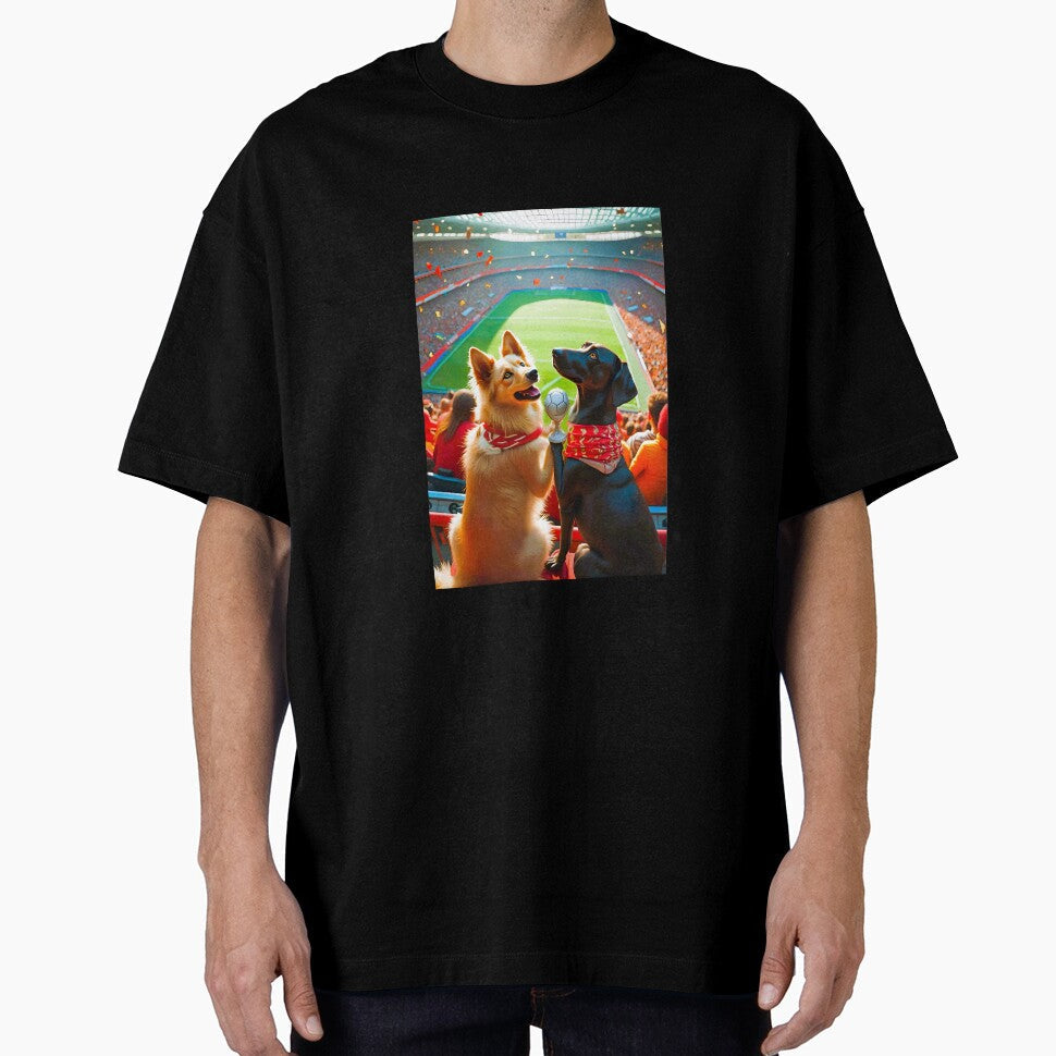Two dogs in stadium by Creative Visualize - Adult & Kids T-Shirts, Sweatshirts & Hoodies apparel design preview 1