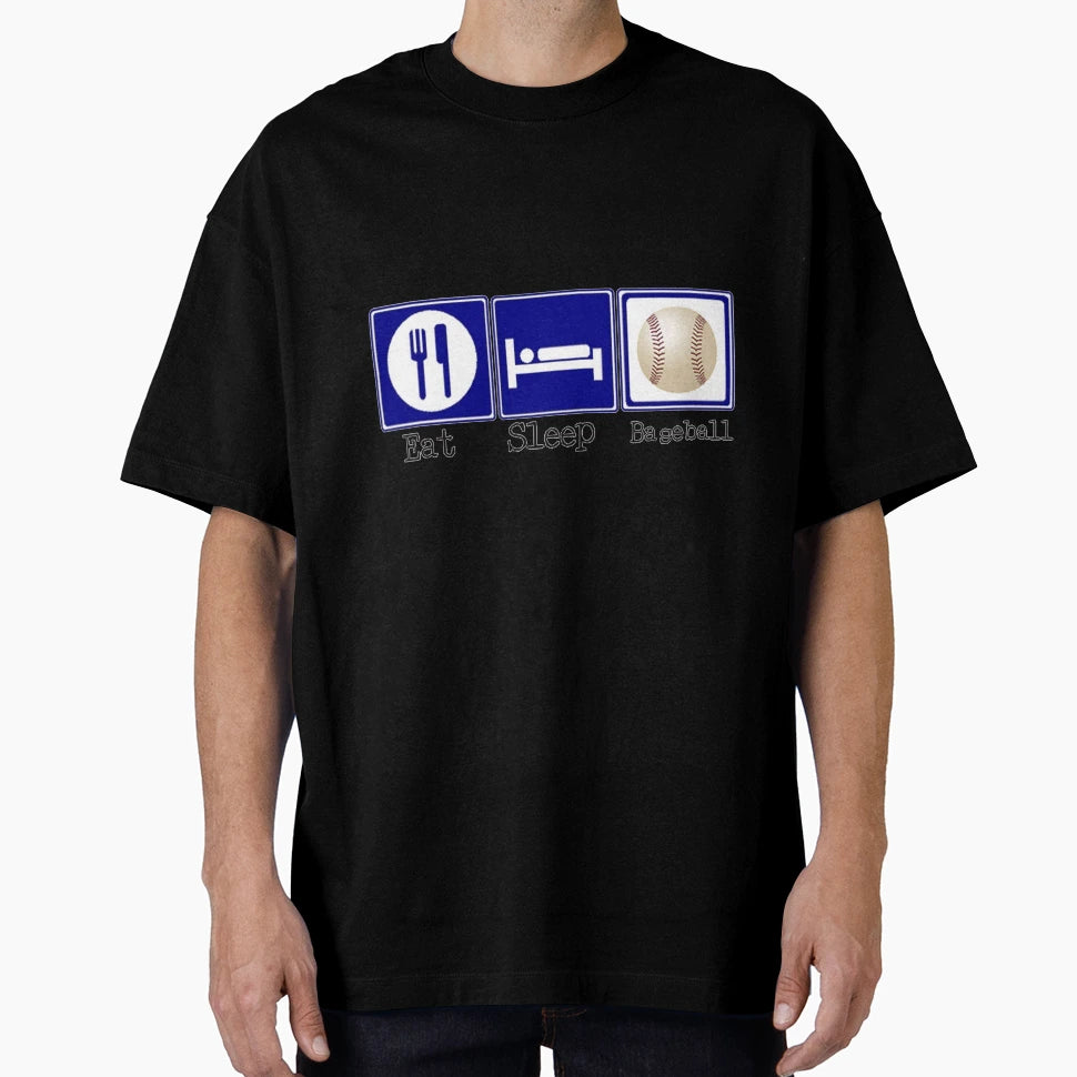 Eat Sleep Baseball T-Shirt - Fun Novelty Design for Adults - T-Shirt, Sweatshirt, Hoodie