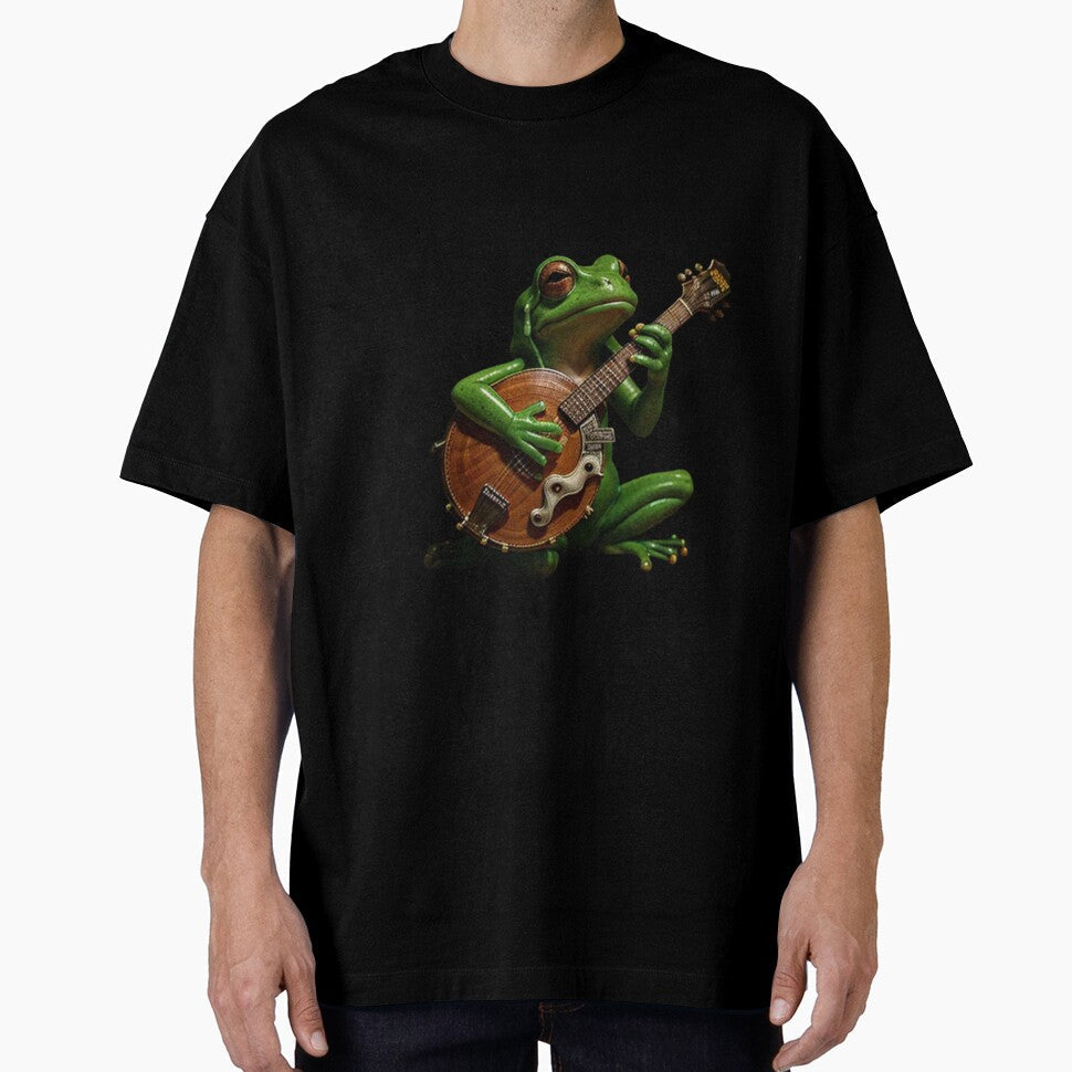 Frog playing banjo" by Obinne - Adult & Kids T-Shirts, Sweatshirts & Hoodies apparel design preview 1