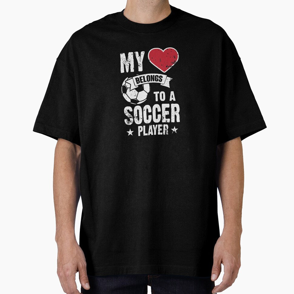 Heart Love Soccer Football Futbol Player Spouse - Adult & Kids T-Shirts, Sweatshirts & Hoodies apparel design preview 1