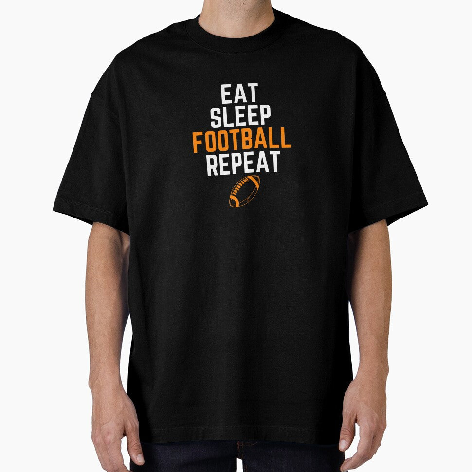 Eat, Sleep, Football, Repeat by GabrieSketcham - Adult & Kids T-Shirts, Sweatshirts & Hoodies apparel design preview 1