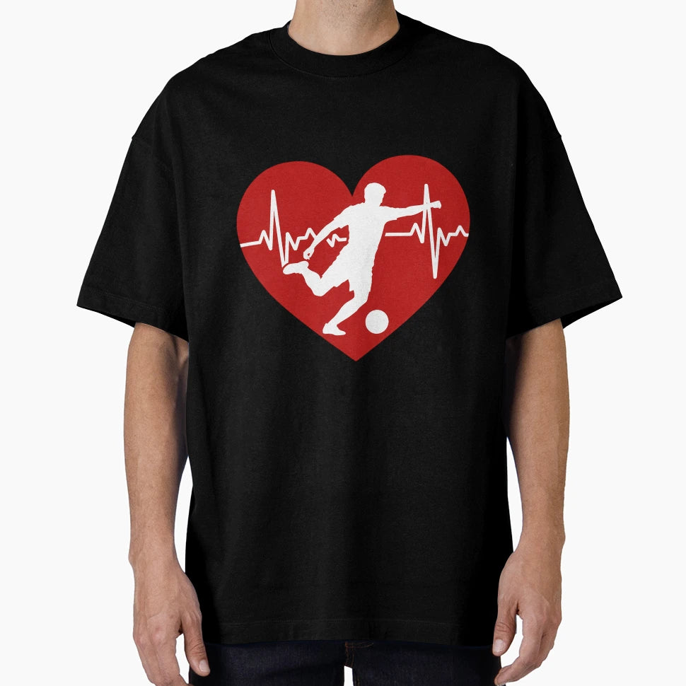 Soccer Player Heartbeat Valentines T-Shirt - Fun Novelty Design Men Women - T-Shirt, Sweatshirt, Hoodie