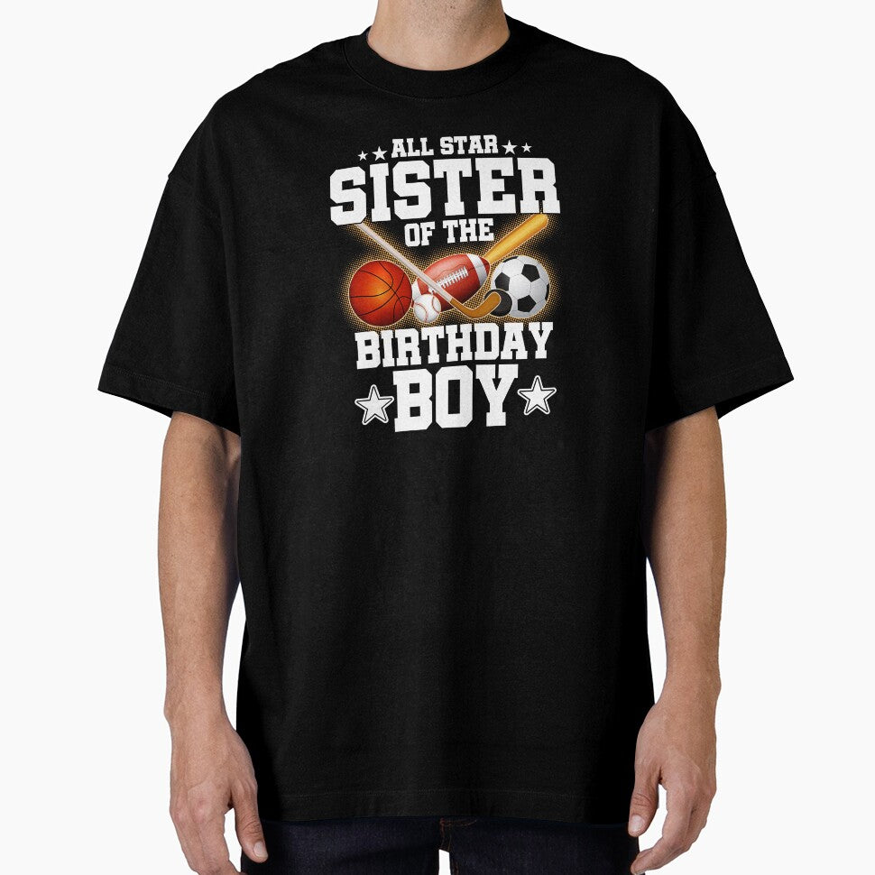 Proud Sister of the Birthday Boy Basketball and - Adult & Kids T-Shirts, Sweatshirts & Hoodies apparel design preview 1