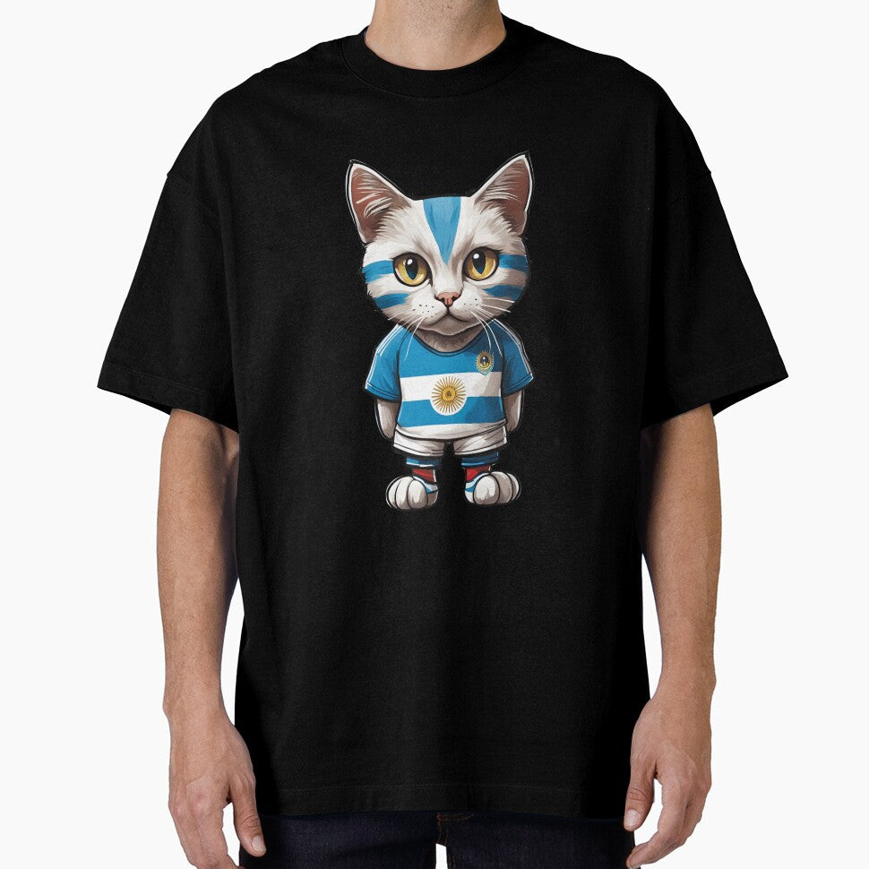 ARGENTINA Sports Team: a Cat wearing colours of - Adult & Kids T-Shirts, Sweatshirts & Hoodies apparel design preview 1