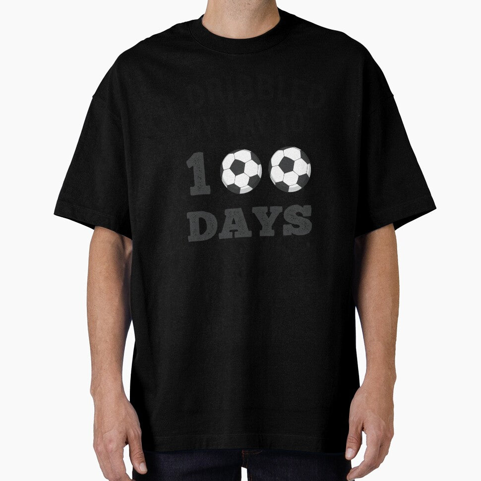 I Dribbled My Way To 100 Days Soccer Funny Student - Adult & Kids T-Shirts, Sweatshirts & Hoodies apparel design preview 1