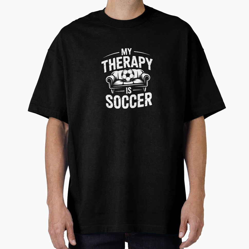 My Therapy Is Soccer by theartfulaspie - Adult & Kids T-Shirts, Sweatshirts & Hoodies apparel design preview 1