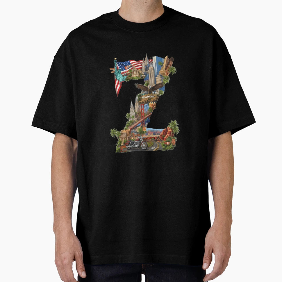 Copy Alphabet Usa Z T-Shirt - Streetwear Style Unisex - T-Shirt, Sweatshirt, Hoodie