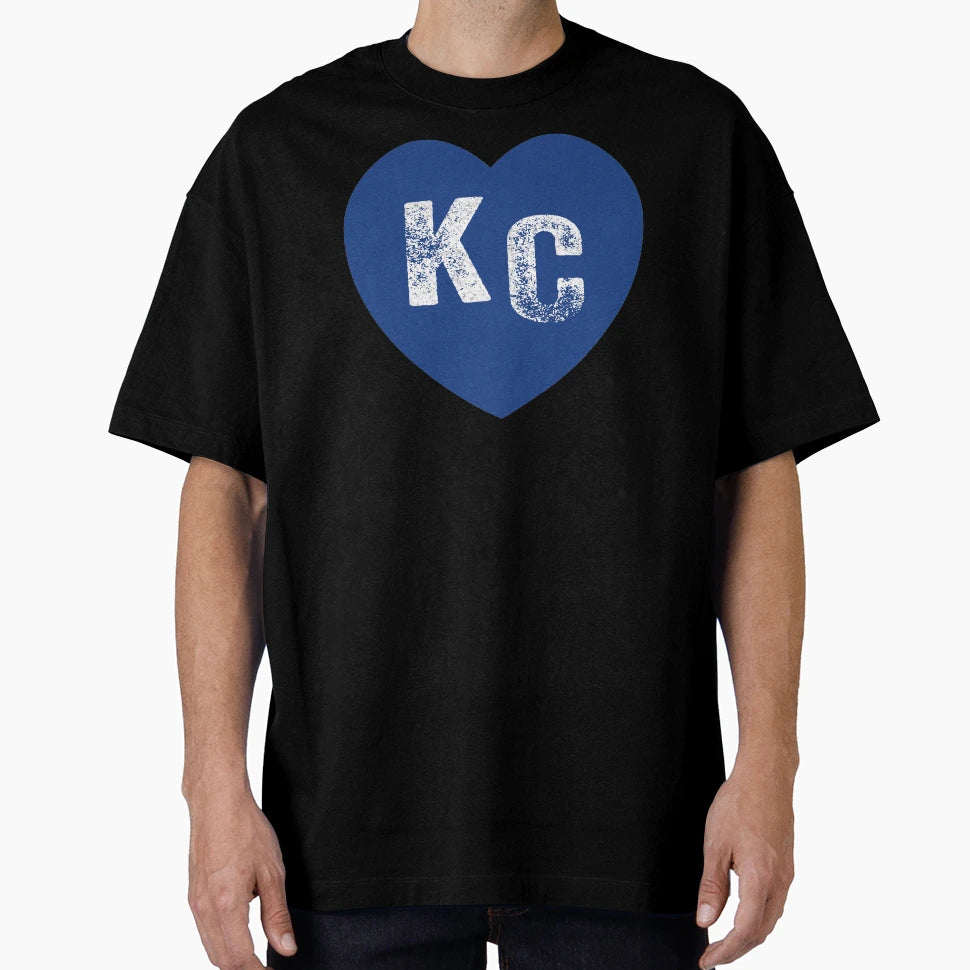 Royal Blue Kc Blue Heart Kansas City T-Shirt - Minimalist Print for Adults - T-Shirt, Sweatshirt, Hoodie