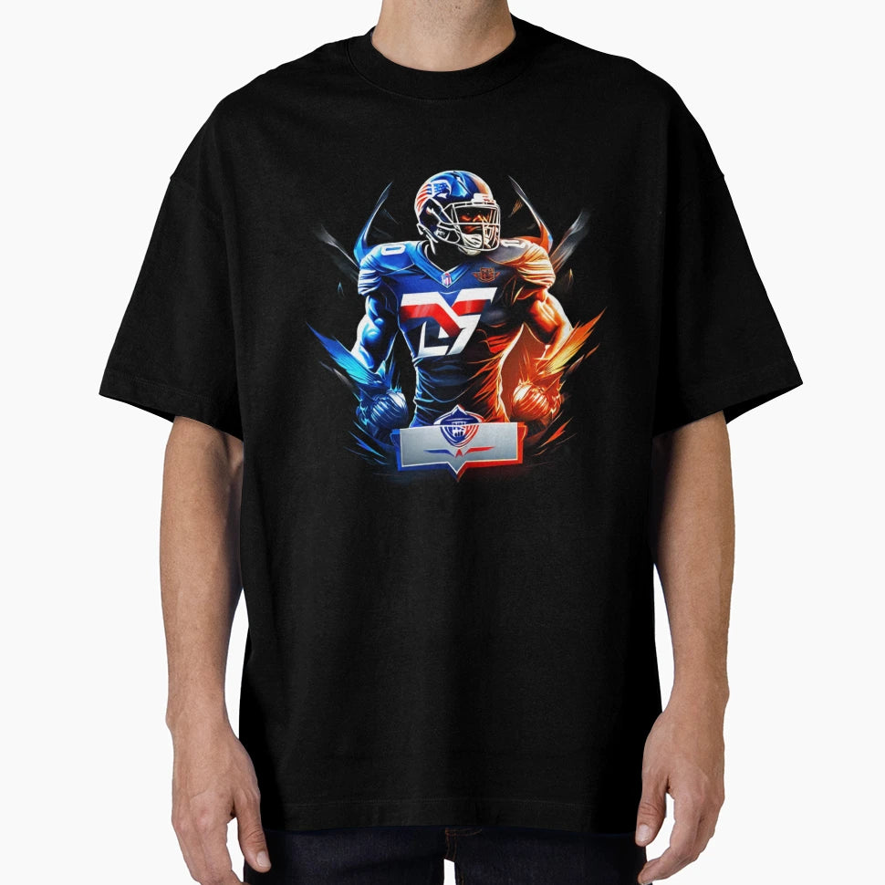 Strong Football Player Holding T-Shirt - Casual Everyday Wear Men Women - T-Shirt, Sweatshirt, Hoodie