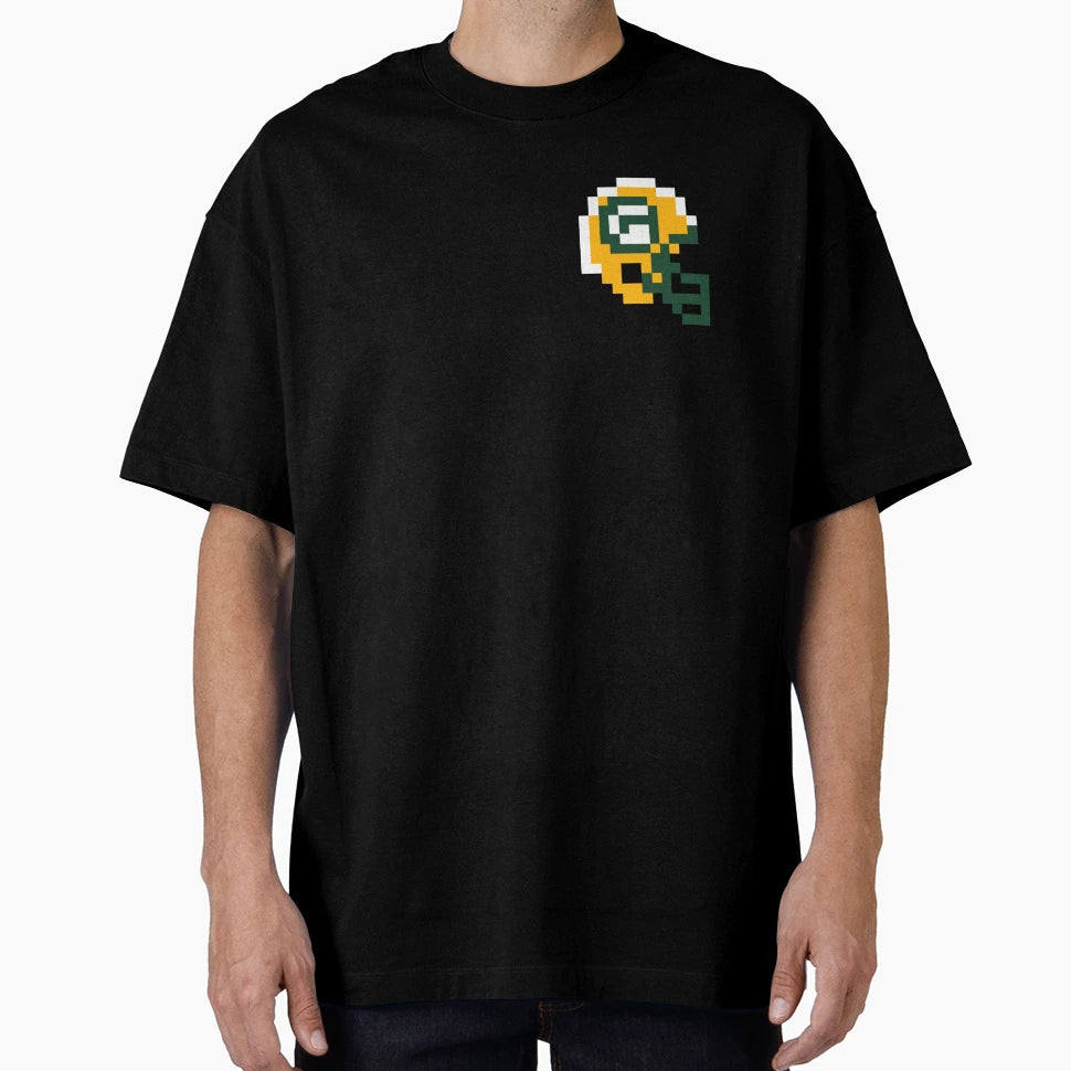 Green Bay 8 Bit Helmet T-Shirt - Minimalist Print for Adults - T-Shirt, Sweatshirt, Hoodie