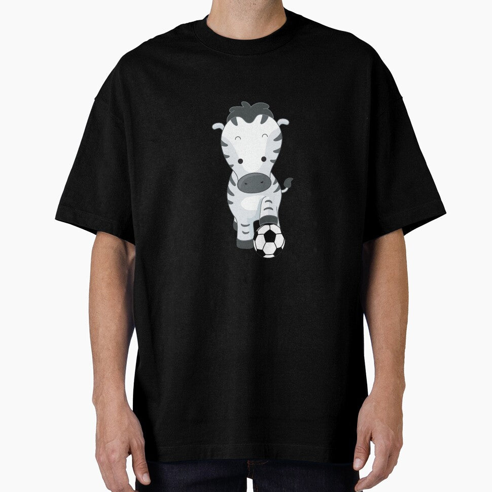 Cute Zebra Holding Soccer Ball by ijdesigns - Adult & Kids T-Shirts, Sweatshirts & Hoodies apparel design preview 1