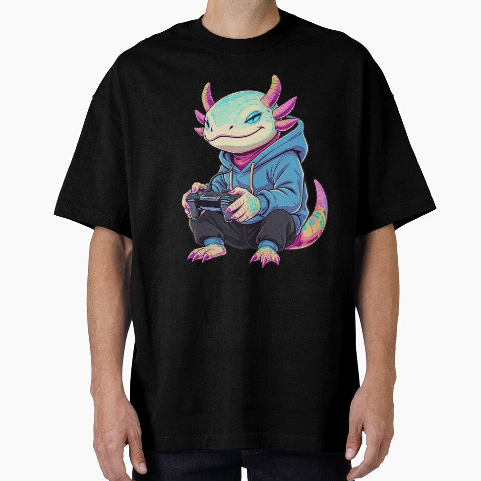 Gaming Axolotl (Pro Gamer) Chill Aesthetic - Adult & Kids T-Shirts, Sweatshirts & Hoodies apparel design preview 1