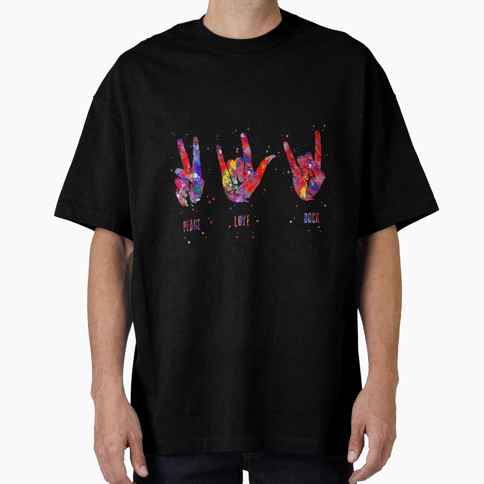 Asl Sign Language Peace Sign T-Shirt - Casual Everyday Wear for Adults - T-Shirt, Sweatshirt, Hoodie
