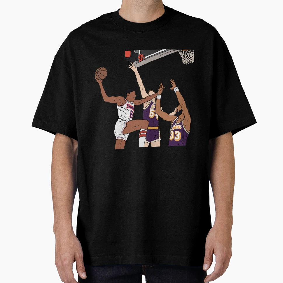 Dr J Iconic Reverse Layup T-Shirt - Minimalist Print Men Women - T-Shirt, Sweatshirt, Hoodie