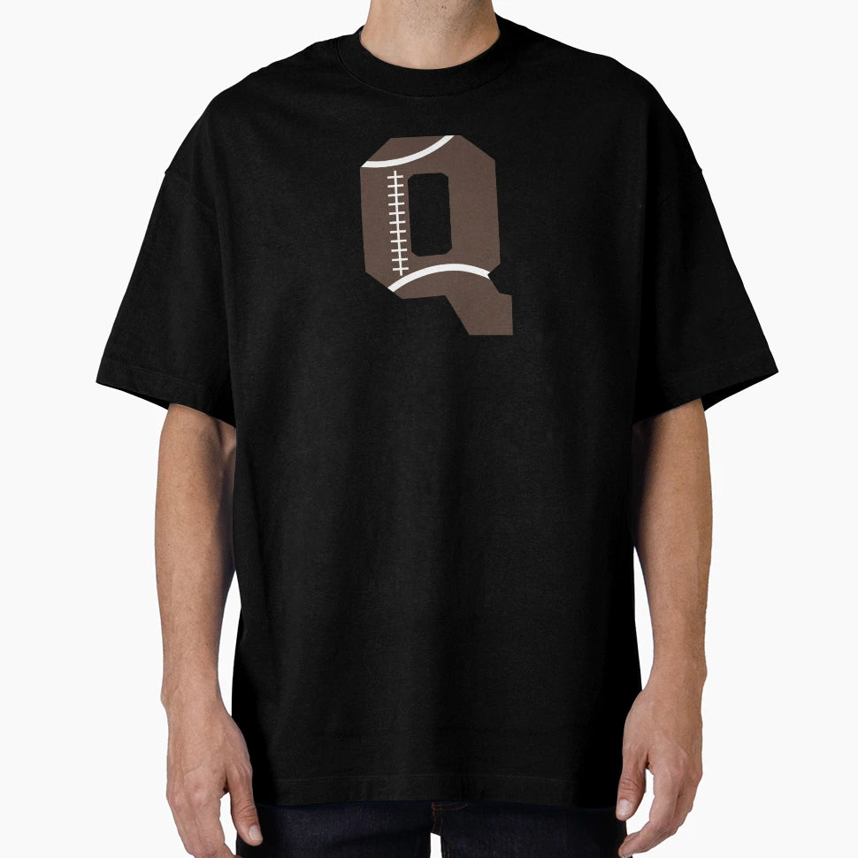 Personalized Football Initial Q T-Shirt - Custom Art Print Men Women - T-Shirt, Sweatshirt, Hoodie