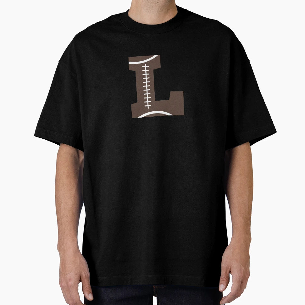 Personalized Football Initial L T-Shirt - Casual Everyday Wear for Adults - T-Shirt, Sweatshirt, Hoodie