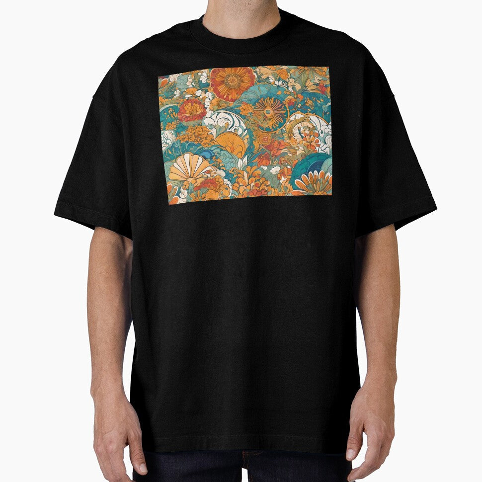 Colorful flower wave art by SanchillShop - Adult & Kids T-Shirts, Sweatshirts & Hoodies apparel design preview 1