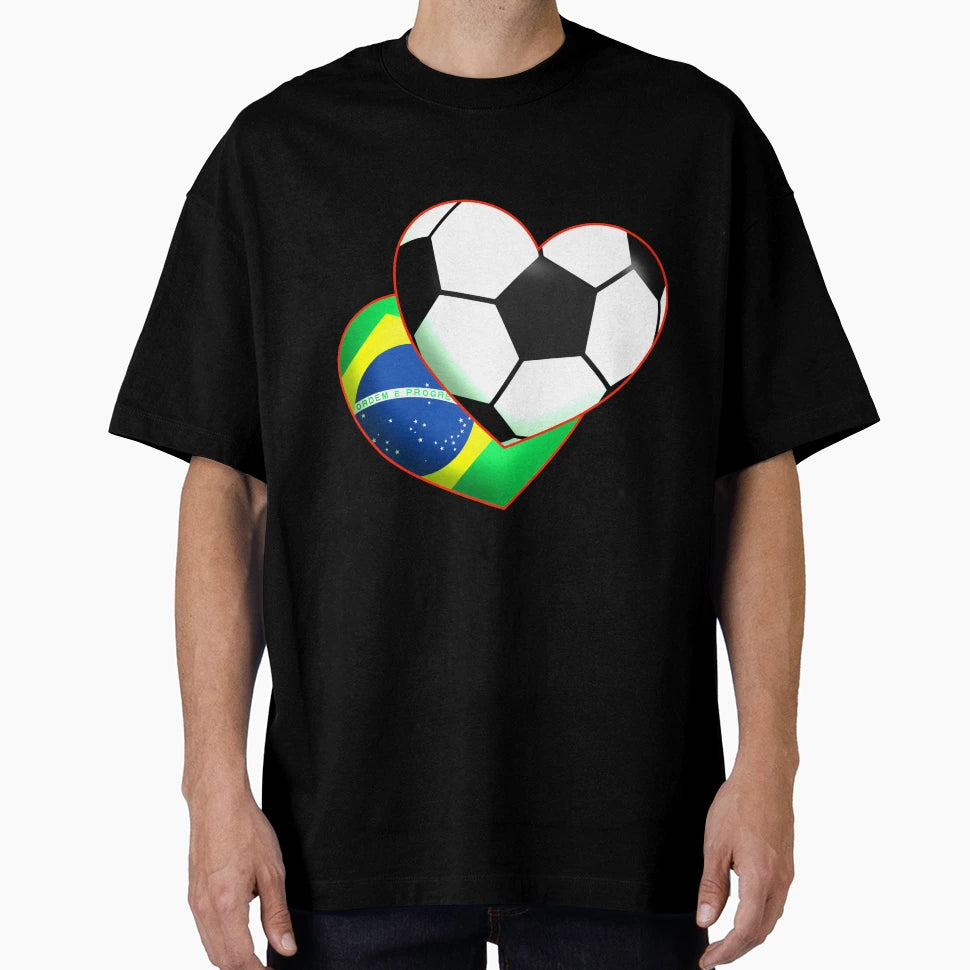 Football Heart Brazil T-Shirt - Trendy Graphic Men Women - T-Shirt, Sweatshirt, Hoodie