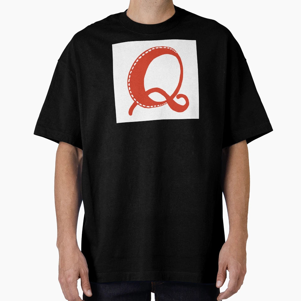 Letter Q Red Initial Monogram Alphabet T-Shirt - Unique Graphic for Adults - T-Shirt, Sweatshirt, Hoodie
