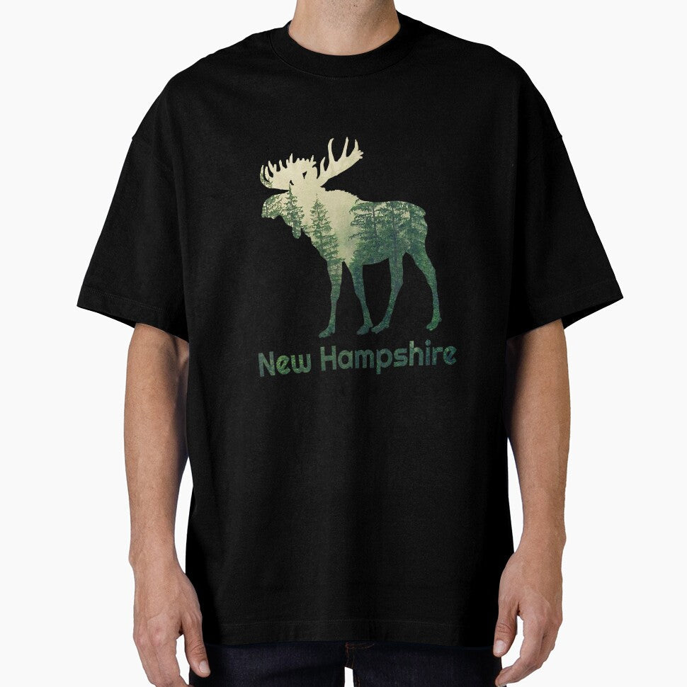 State Of New Hampshire Moose Forest by RosePlant - Adult & Kids T-Shirts, Sweatshirts & Hoodies apparel design preview 1