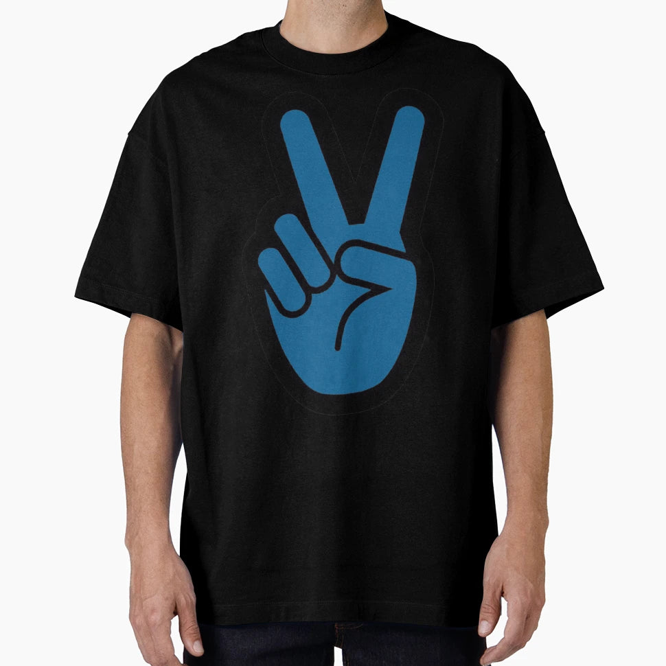 Blue Peace Sign T-Shirt - Streetwear Style for Adults - T-Shirt, Sweatshirt, Hoodie