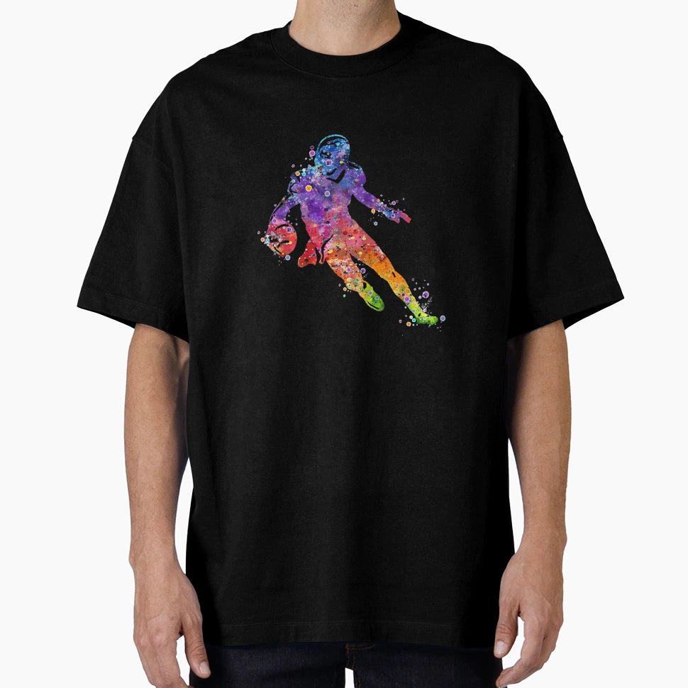 American Football Player Watercolor T-Shirt - Minimalist Print for Adults - T-Shirt, Sweatshirt, Hoodie