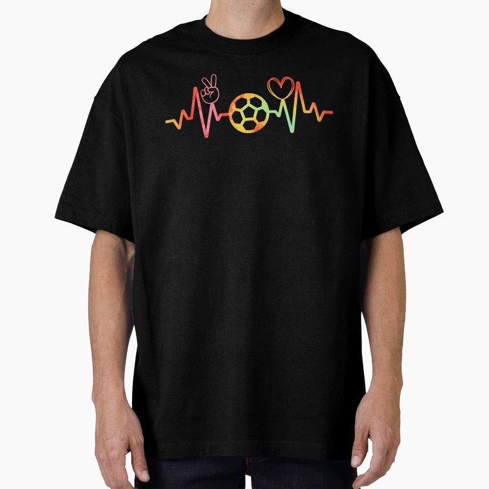 Love Soccer Heartbeat Heart T-Shirt - Casual Everyday Wear for Adults - T-Shirt, Sweatshirt, Hoodie