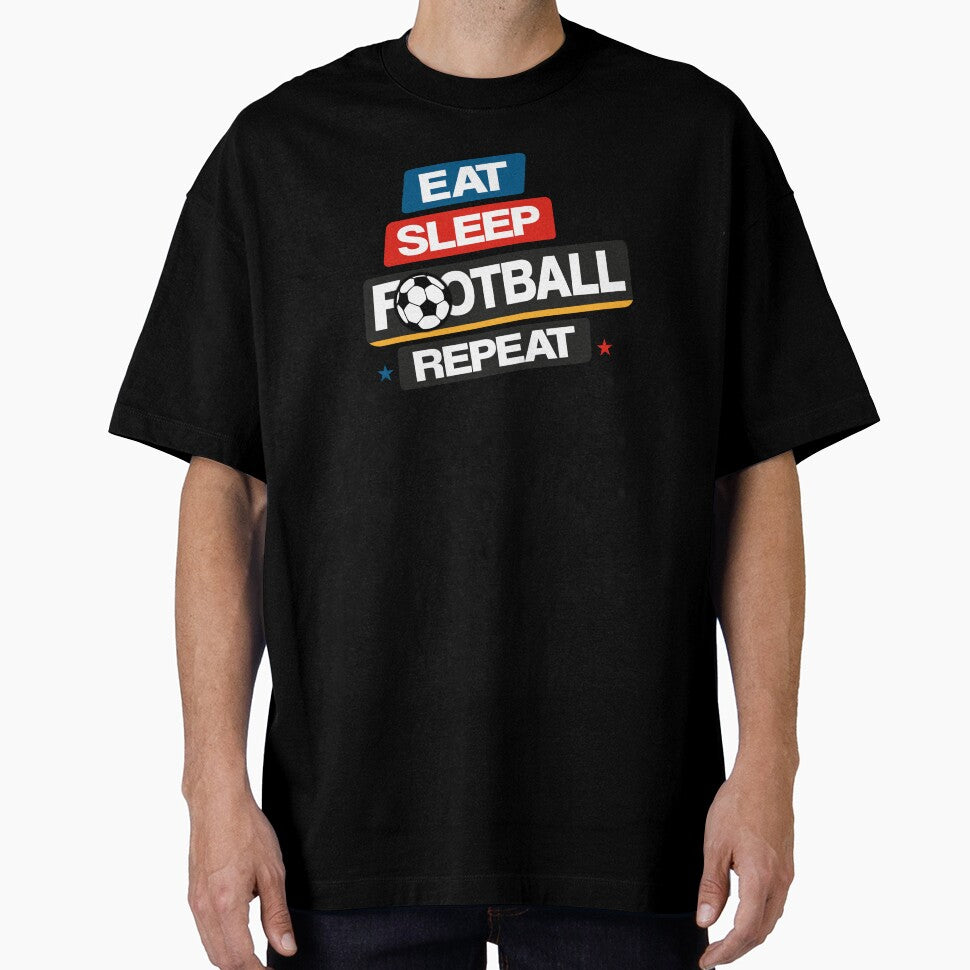Eat Sleep Football Repeat by FashionHeritage - Adult & Kids T-Shirts, Sweatshirts & Hoodies apparel design preview 1