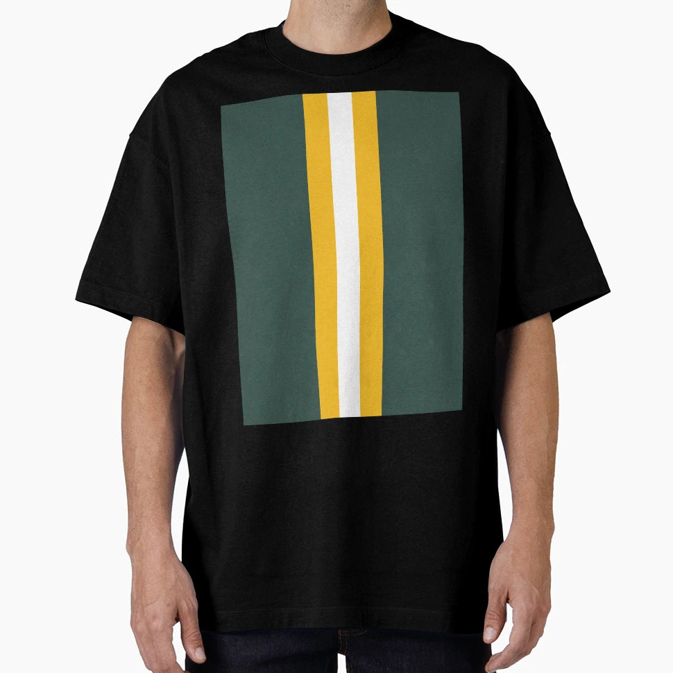 American Football Stripes Green Bay Green T-Shirt - Graphic Print Unisex - T-Shirt, Sweatshirt, Hoodie
