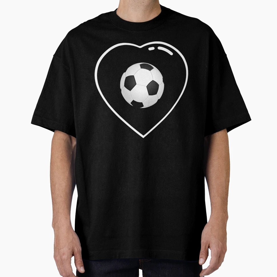 Soccer Football Black Heart T-Shirt - Graphic Print Unisex - T-Shirt, Sweatshirt, Hoodie