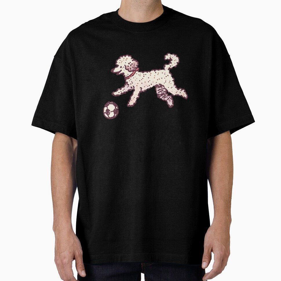 Soccer Football Poodle, playful retro stipple - Adult & Kids T-Shirts, Sweatshirts & Hoodies apparel design preview 1