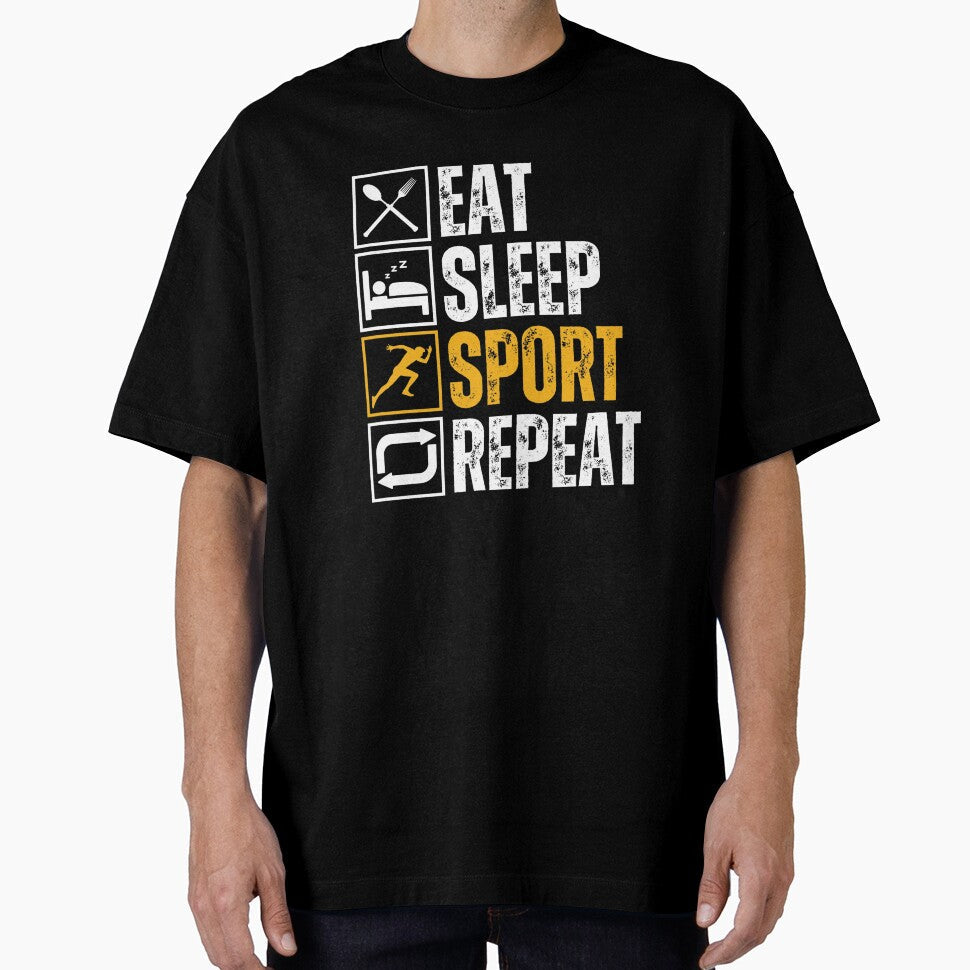 Eat Sleep Sport Repeat by Designx99Shirt - Adult & Kids T-Shirts, Sweatshirts & Hoodies apparel design preview 1