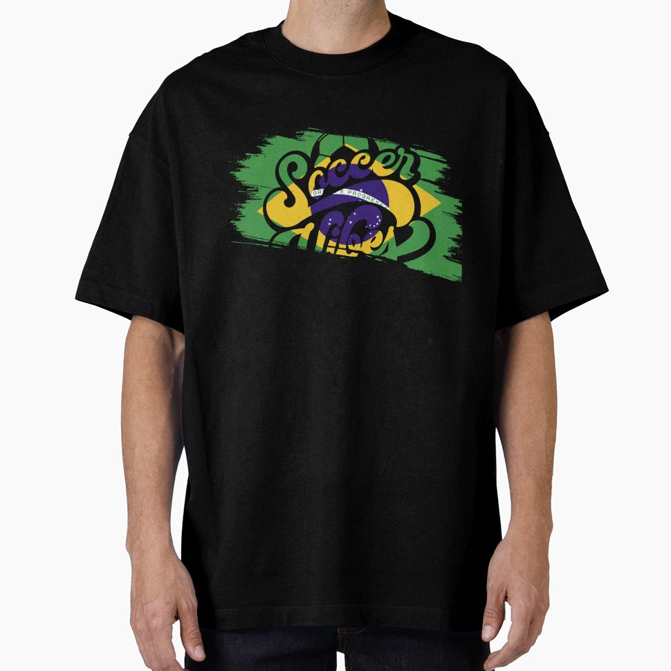 Soccer Vibes Brazil T-Shirt - Fun Novelty Design for Adults - T-Shirt, Sweatshirt, Hoodie
