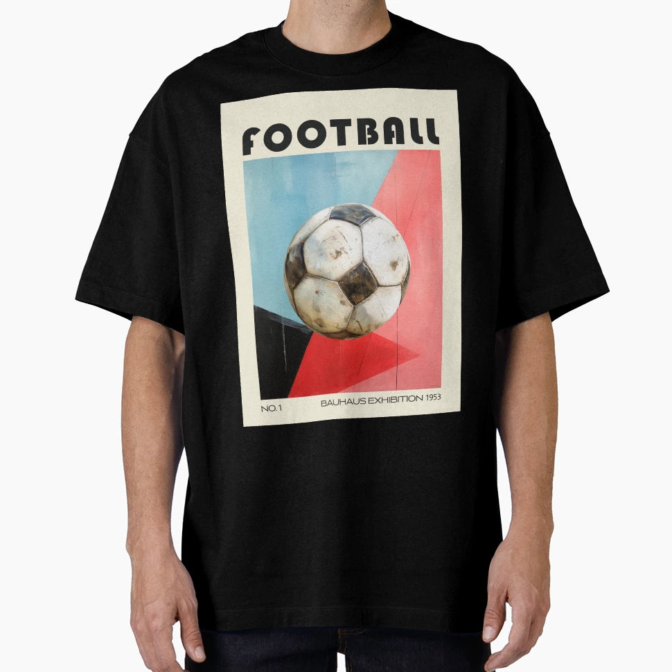 Bauhaus Football Soccer Ball Mid T-Shirt - Unique Graphic for Adults - T-Shirt, Sweatshirt, Hoodie