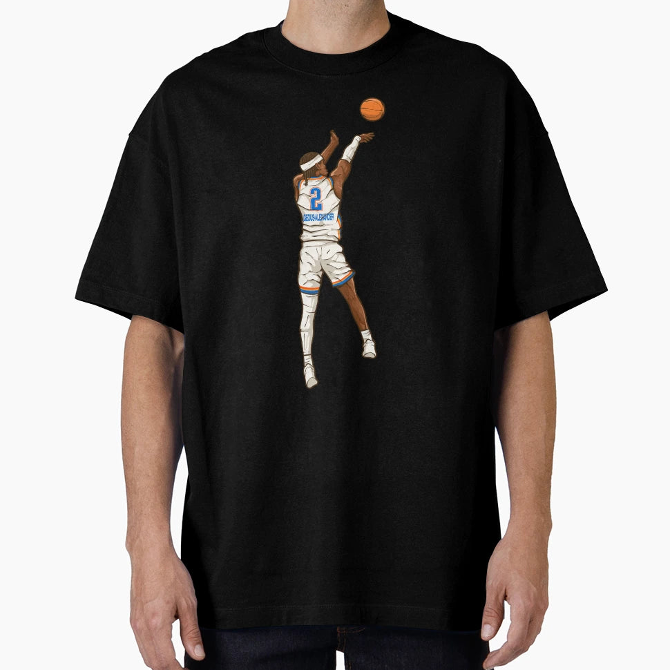 Shai Gilgeous Alexander Fadeaway T-Shirt - Casual Everyday Wear Men Women - T-Shirt, Sweatshirt, Hoodie