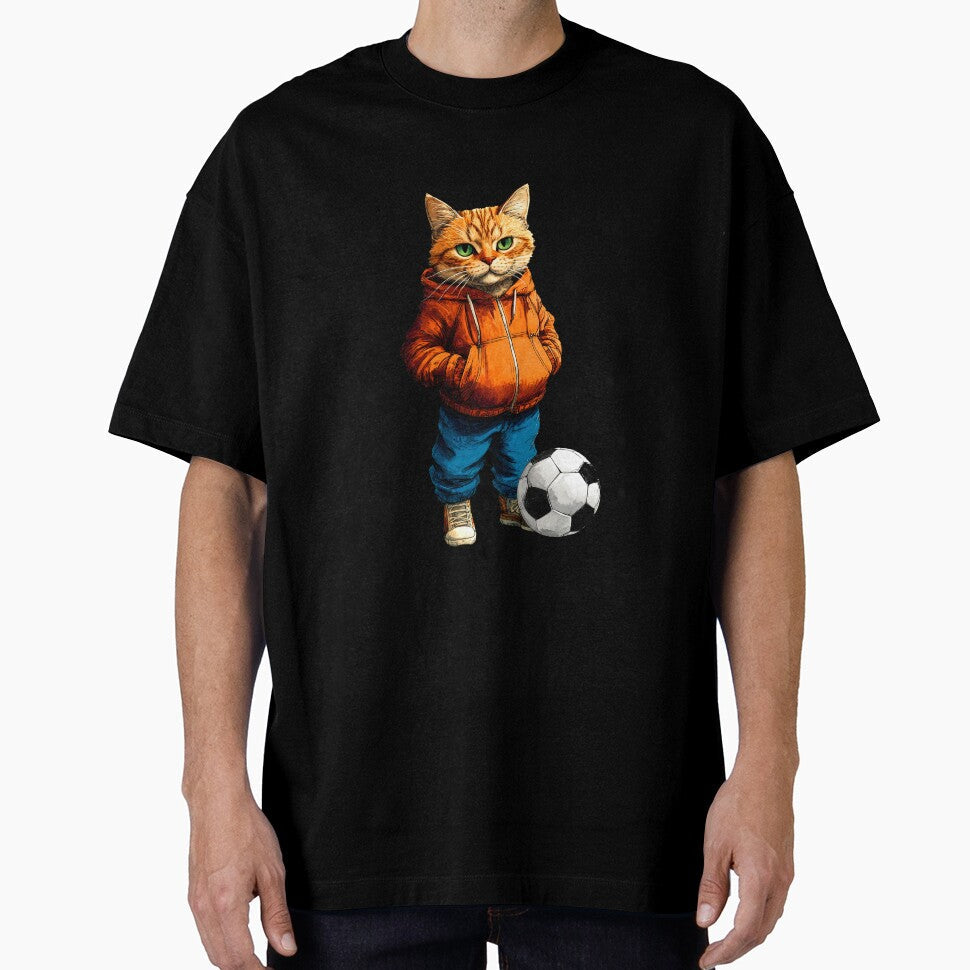 Footballer Cat by Soulskier - Adult & Kids T-Shirts, Sweatshirts & Hoodies apparel design preview 1