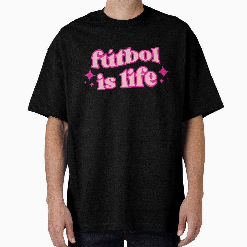 Futbol is Life Pink Retro by mariejosee22 - Adult & Kids T-Shirts, Sweatshirts & Hoodies apparel design preview 1