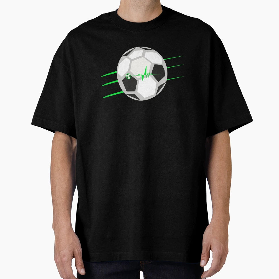 Football Player Football Heartbeat T-Shirt - Aesthetic Graphic for Adults - T-Shirt, Sweatshirt, Hoodie