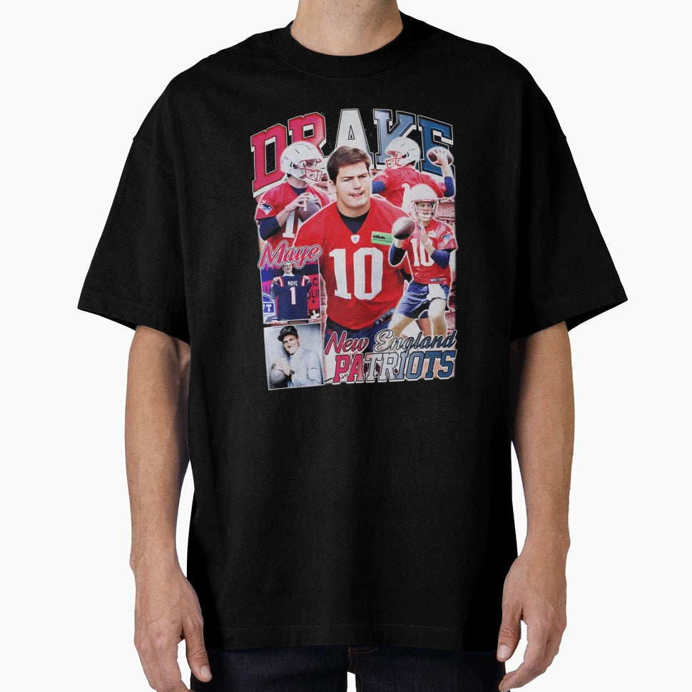 Drake Maye New England Collage T-Shirt - Novelty Apparel for Adults - T-Shirt, Sweatshirt, Hoodie