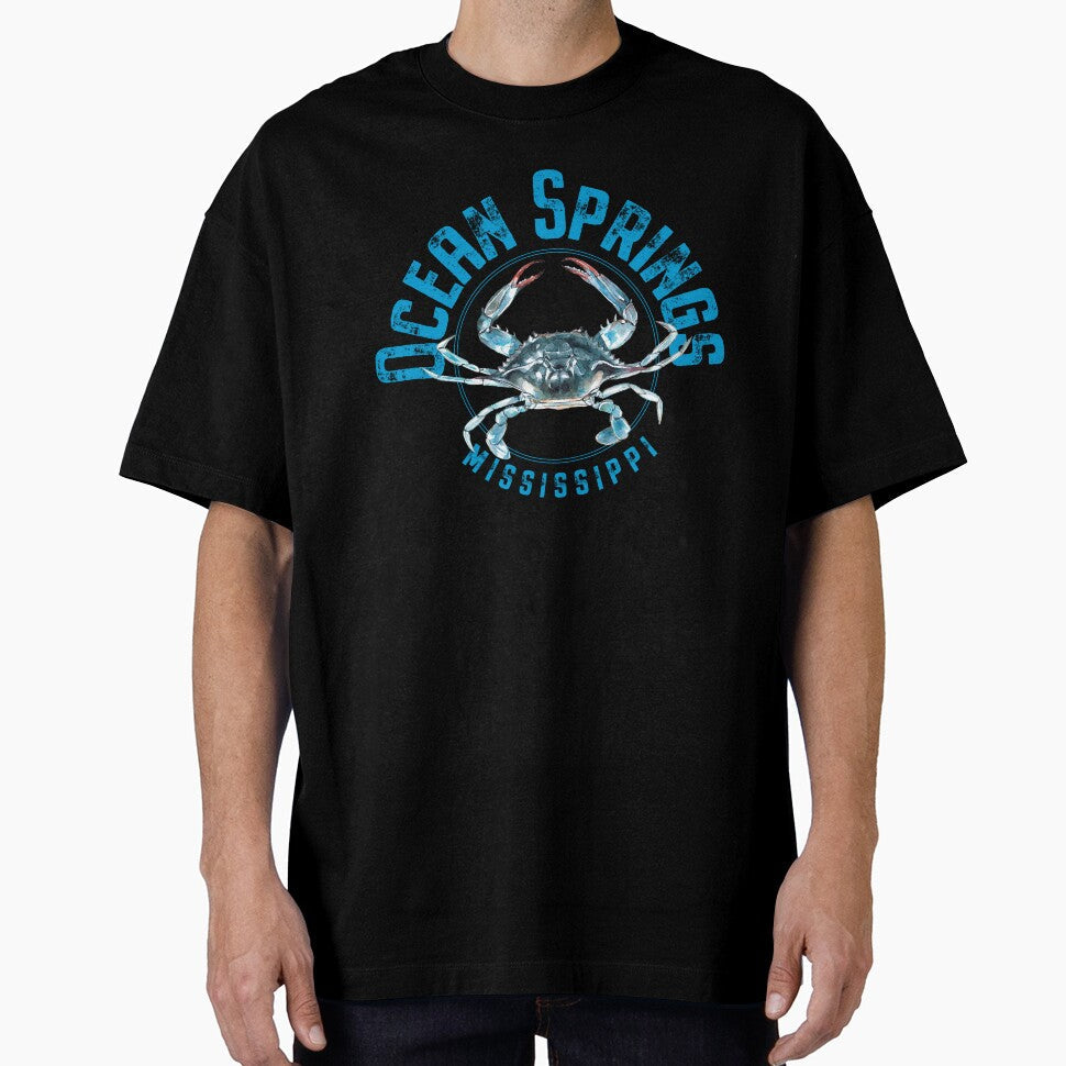 Ocean Springs Mississippi Blue Crab Design by - Adult & Kids T-Shirts, Sweatshirts & Hoodies apparel design preview 1