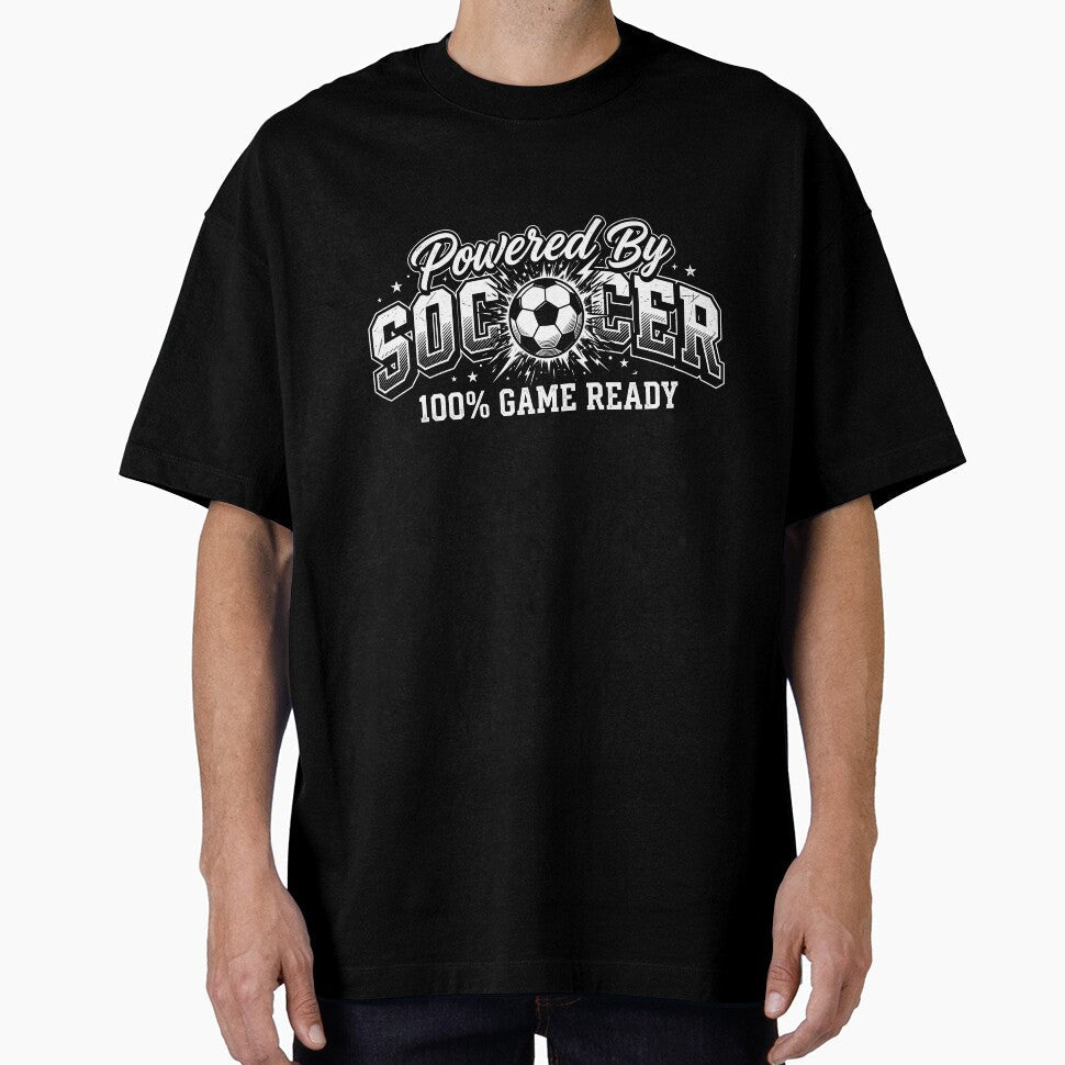 Powered By Soccer BrunoLinuxArt - Adult & Kids T-Shirts, Sweatshirts & Hoodies apparel design preview 1